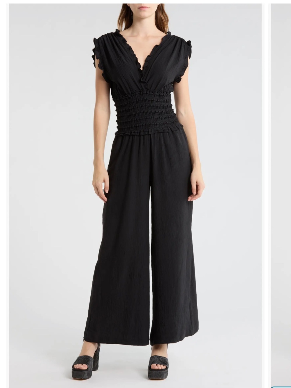 Max Studio purple Smocked-Waist Wide-Leg Jumpsuit